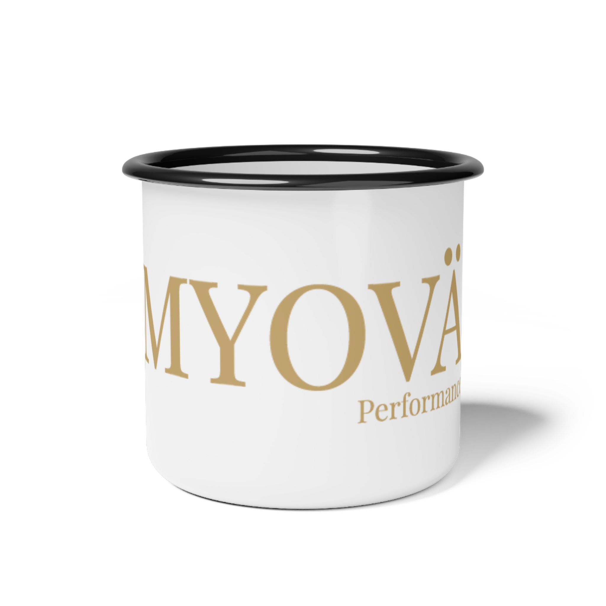 Mug de camping émaillé — Tasse de voyage avec logo MYOVÄ Performance – Image 4