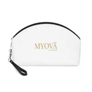 Trousse à maquillage MYOVÄ Cosmétiques avec logo doré – Pochette cosmétique élégante
